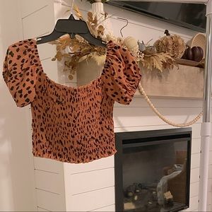 Dalmatian print rust color crop top